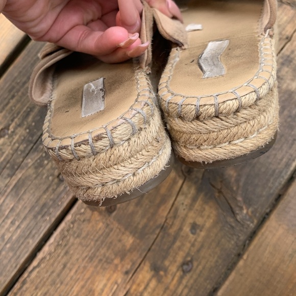 H&M Tan Espadrille Slip-On Shoes genuine suede - Picture 4 of 6
